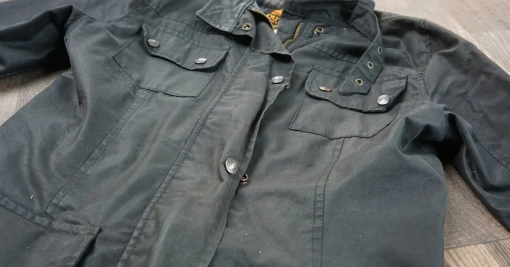 Waxed cotton jacket.